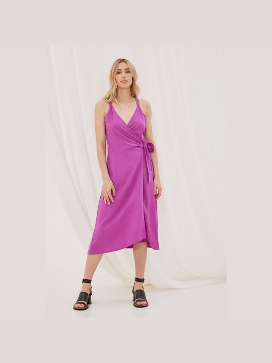 Namaste Summer Midi Dress Wrap Fuchsia