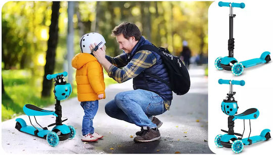 Ricokids Kinderroller Buggy 2-Rad mit LED-Beleuchtung Blau