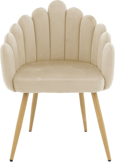 Briella Dining Room Velvet Chair Ecru 61x51x85cm