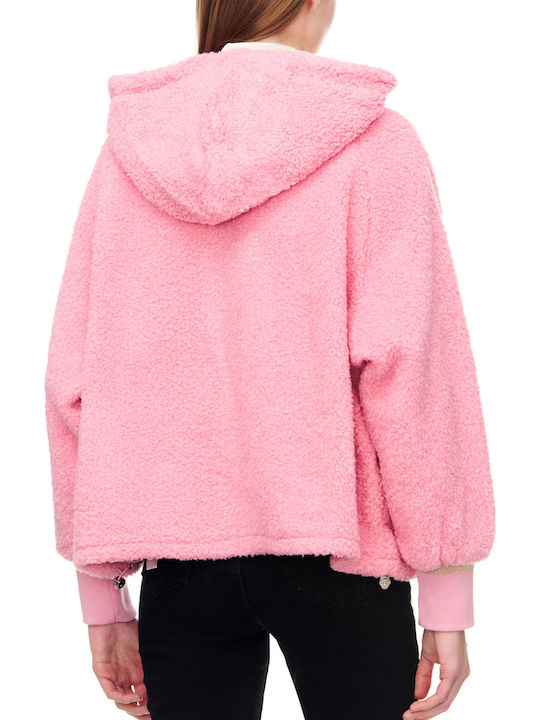 Hero Women's Cardigan with Zipper Pink