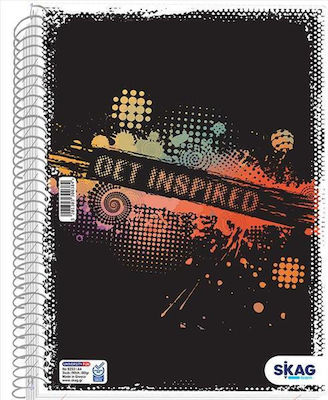 Skag Spiral Notebook Ruled A4 4 Subjects Dance 1pcs (Μiscellaneous Designs/Colors)