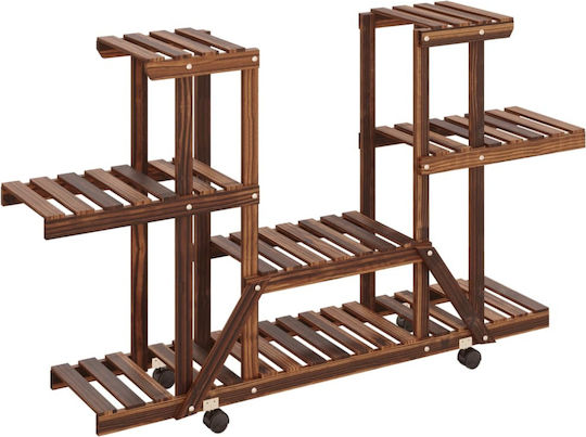 vidaXL Ραφιέρα Γλάστρας Ξύλινη Καφέ 110x25x78εκ.