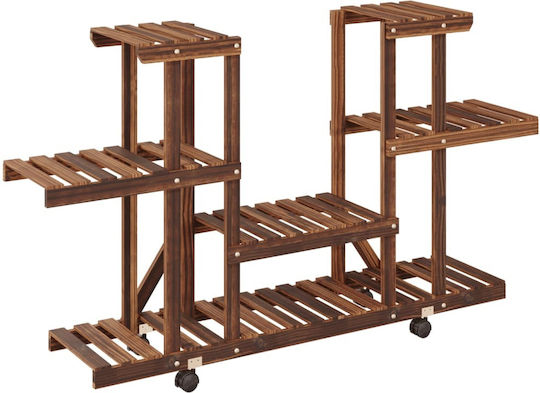 vidaXL Ραφιέρα Γλάστρας Ξύλινη Καφέ 110x25x78εκ.