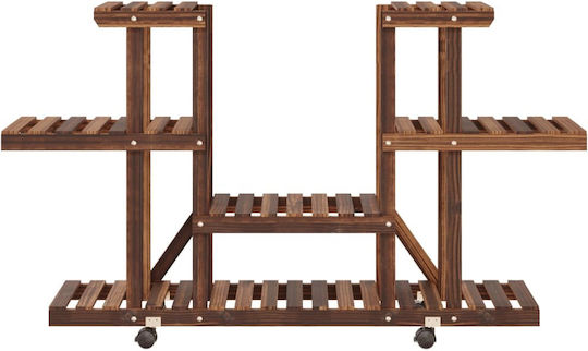 vidaXL Ραφιέρα Γλάστρας Ξύλινη Καφέ 110x25x78εκ.