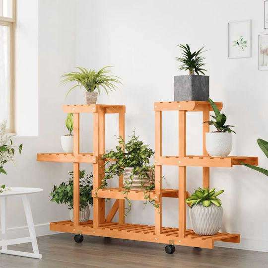 vidaXL Ραφιέρα Γλάστρας Ξύλινη Καφέ 110x25x78εκ.