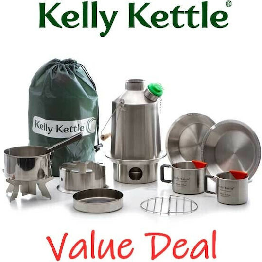 Kelly Kettle Set de vase de gătit pentru Camping 1.2lt 2buc