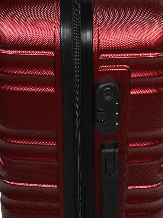 Keskor Cabin Travel Suitcase Hard Burgundy with 4 Wheels Height 56cm 16634-3