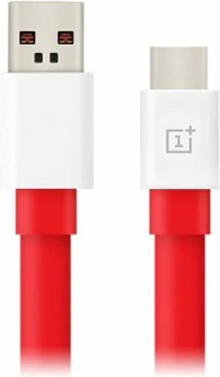 OnePlus Warp Flach USB 2.0 Kabel USB Typ-C männlich - USB-A 65W Rotes 1m C201A