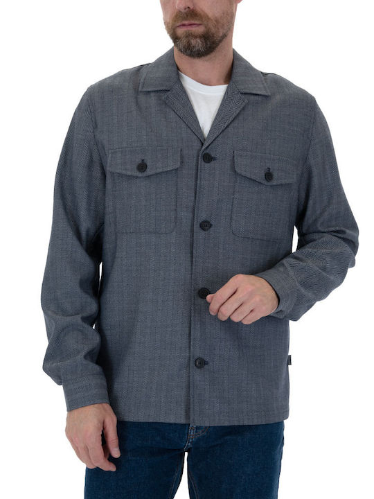 Les Deux Men's Shirt Overshirt Long Sleeve Cotton Gray