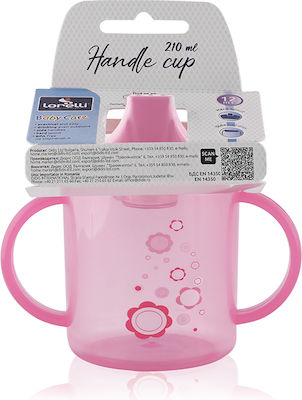 Lorelli Educational Sippy Cup Plastic with Handles Pink for 12m+m+ 210ml