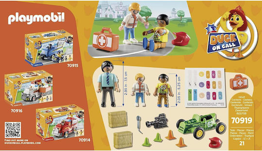 Playmobil Duck On Call Ambulance Action: Help the Racing Driver for 3+ years years old