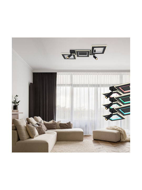 Globo Lighting Deckenleuchte 82cm Schwarz mit Fassung GU10