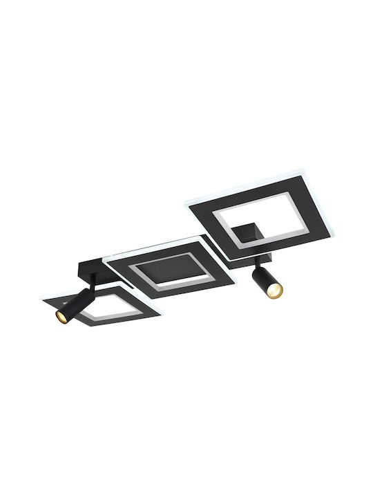 Globo Lighting Deckenleuchte 82cm Schwarz mit Fassung GU10