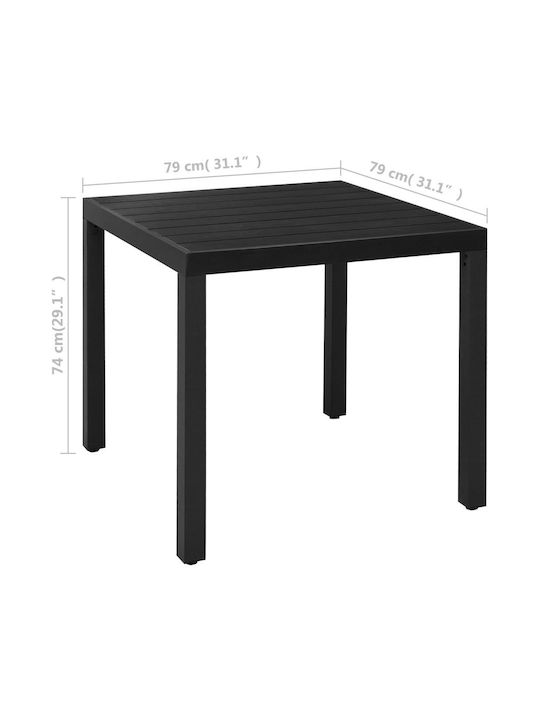 Dining Room Set for Small Outdoor Spaces 3 Pieces Black