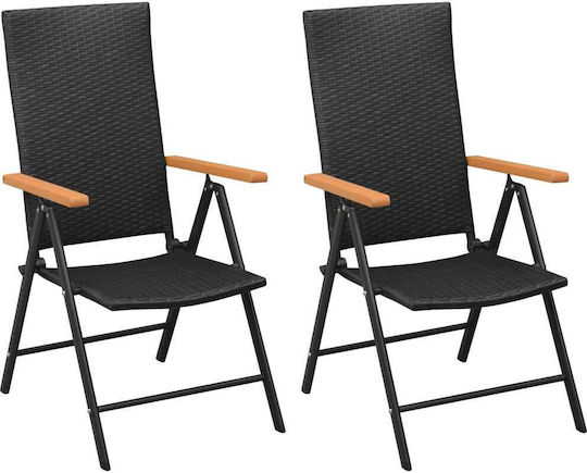 Garten- und Outdoor-Möbelsets für kleinen Raum 3 Stück Schwarz