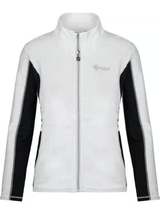 Skathi Fleece Γυναικεία Ζακέτα σε Λευκό Χρώμα