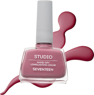 Seventeen Studio Rapid Dry Lasting Color Gloss Βερνίκι Νυχιών Quick Dry Ροζ 136 12ml