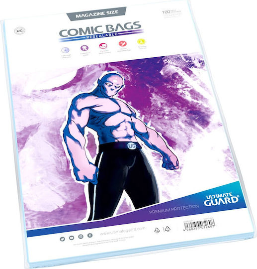Ultimate Guard Plastic Sleeves for Comics 100pcs Comic Bags Resealable Magazine Size 100 pcs