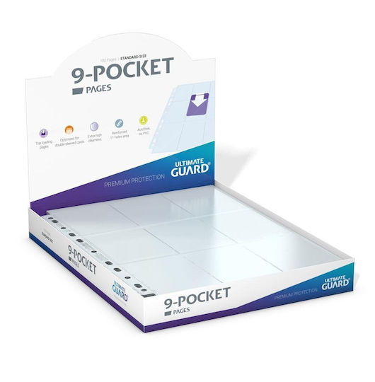 Ultimate Guard 9-Pocket Top-Load Page Card Pages 9-Pocket Standard Size Transparent