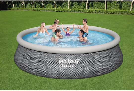 Bestway Кръгъл Басейн 12.362л Надуваем 457x107см