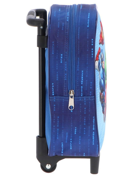 Avengers School Bag Trolley Kindergarten Light Blue