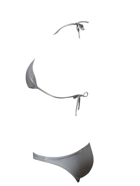 Set Bikini Τριγωνάκι Ασημί