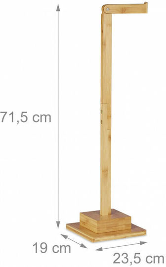 Relaxdays Wooden Paper Holder Floor Brown