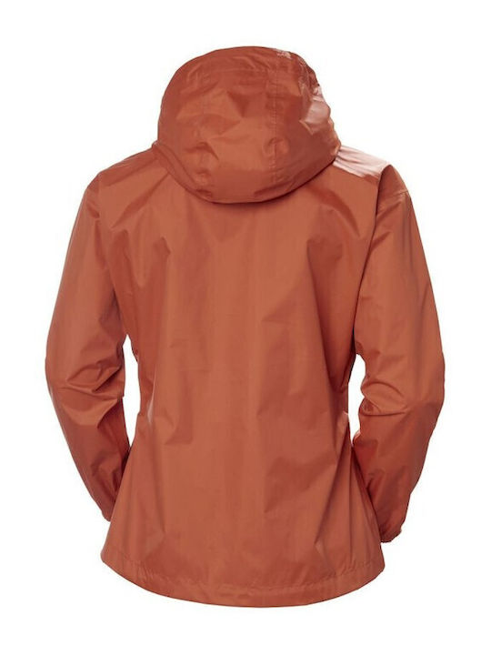 Loke Women's for Hiking Short Lifestyle Jacket Waterproof for Spring or Autumn Orange