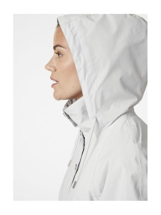 Valentina Women's for Hiking Long Parka Jacket Waterproof for Spring or Autumn with Hood Gray