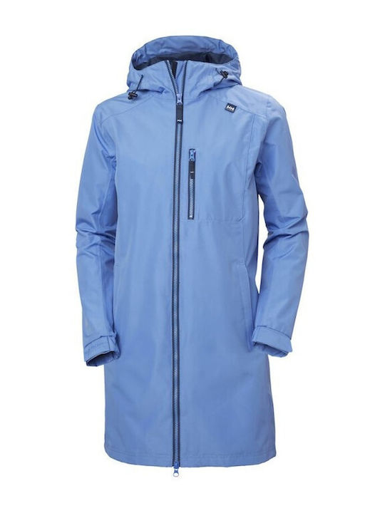 Helly Hansen Women's Long Parka Jacket for Spring or Autumn Light Blue