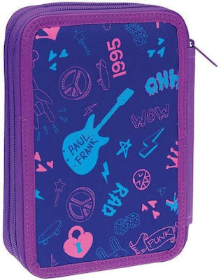 Back Me Up Paul Frank Bubble Pencil Case Full with 2 Compartments Purple