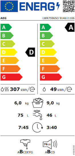 AEG Waschtrockner 9kg/6kg Dampf 1600 Umdrehungen mit Wi-Fi