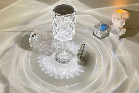 Keskor Plastic Lampă de masă LED cu Abajur Transparent și Bază