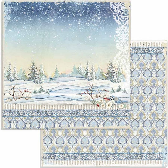 Stamperia Winter Листа Scrapbooking Двулицево 190гр/кв.м 10 листове 10бр