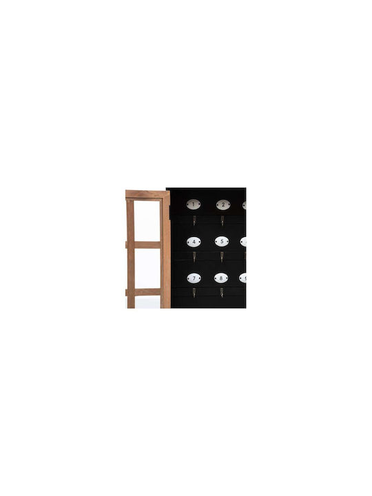 Wand-Schlüsselbrett Holz 9 Positionen 30x10x40cm