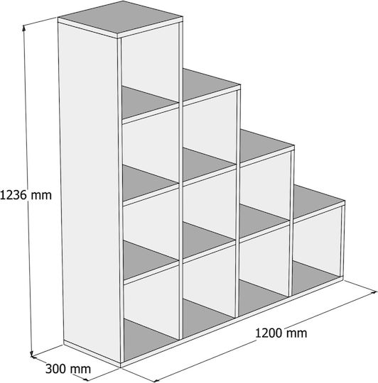 Βιβλιοθήκη Scale Μπεζ 120x30x123εκ.