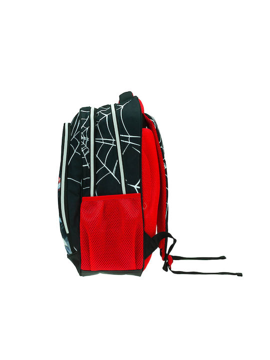 Gim Spiderman School Bag Backpack Elementary, Elementary Black with Water Bottle Holder 27Liters