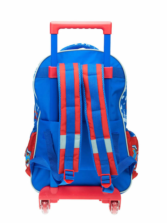 Gim Knights School Bag Trolley Elementary, Elementary Blue with Water Bottle Holder 27Liters