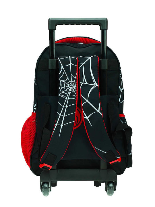 Gim Spiderman Black City School Bag Trolley Elementary, Elementary Black with Water Bottle Holder