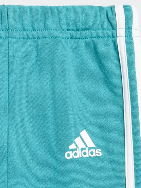 Adidas Kids Sweatpants Set Turquoise 2pcs Badge Sport French Terry