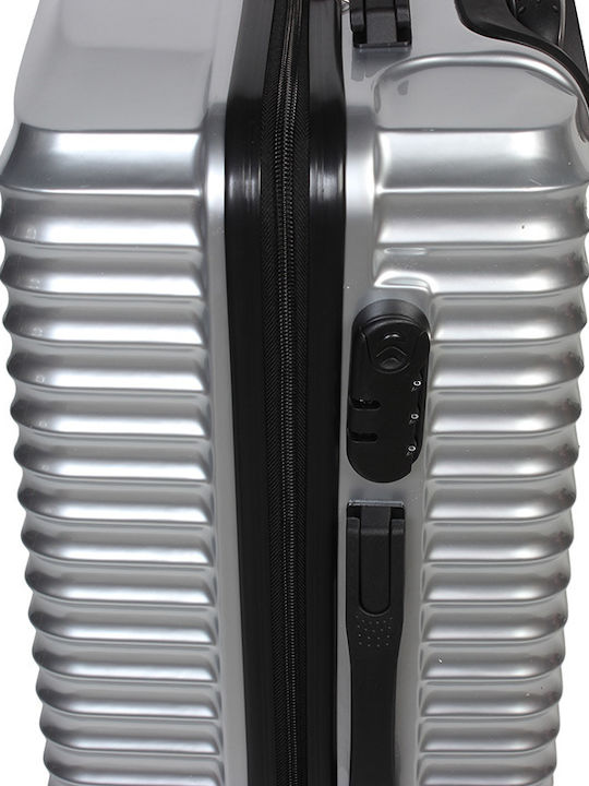 Keskor Medium Hard Silver Suitcase With 4 Wheels Height 66cm