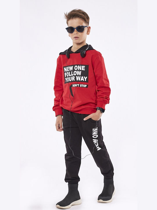 Hashtag Kids Sweatpants Set Red 2pcs