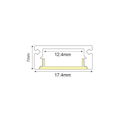 Aca Mini External LED Strip Aluminum Profile with Opal Cover 200cm