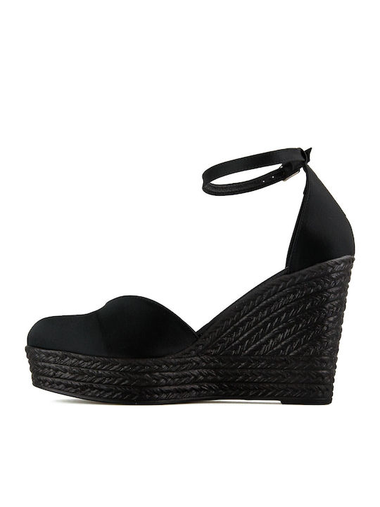 Women's Fabric Platform Espadrilles Black