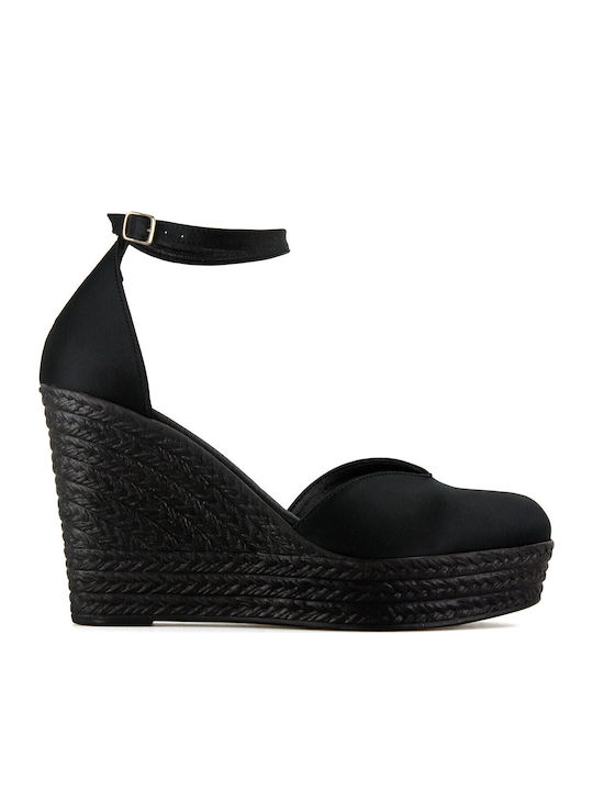 Women's Fabric Platform Espadrilles Black
