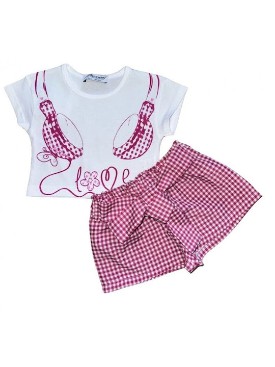 Action Sportswear Kids Set with Shorts Summer 2pcs Pink