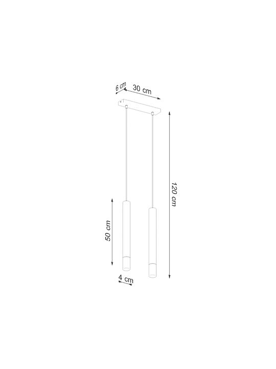 Sollux Wezyr 2 Pendant Light Two-Light for Socket G9 White