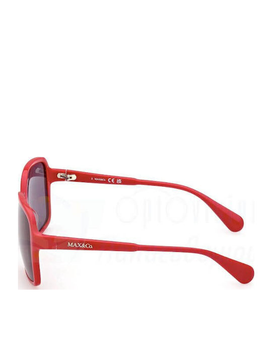 Max & Co Women's Sunglasses with Yellow Plastic Frame and Pink Lens MO0079 75A