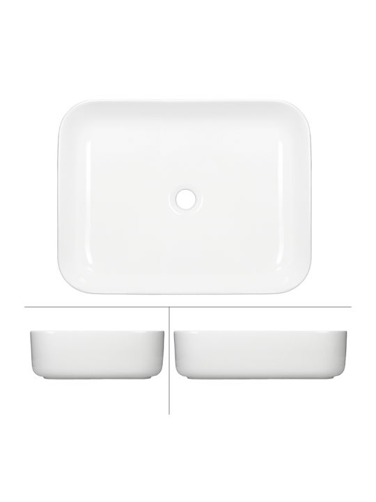ECD Germany Επικαθήμενος Νιπτήρας Κεραμικός 45x45x13.5cm Λευκός