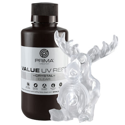 PrimaCreator Value Crystal UV Rășină pentru imprimante 3D Transparent 500ml (PV-RC-B405-0500-CL)